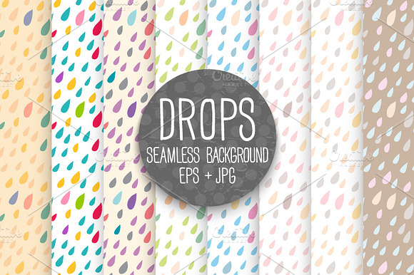 DROPS. Seamless background. preview 6