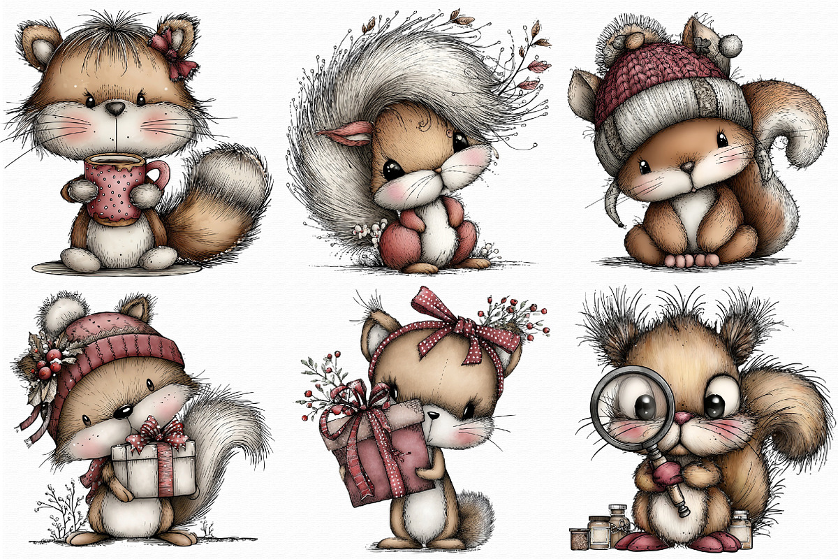 Quirky Squirrel, Funny Squirrel Clip, an Illustration by Libby Wishes (Photo 7 of 7)