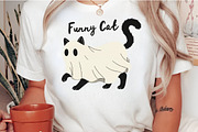 Black Cat Ghost Halloween PNG, an Illustration by Craft Nest (Thumbnail 2 of 6)