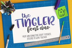 Tingler duo - two handwritten fonts, a Script Font by Missy Meyer