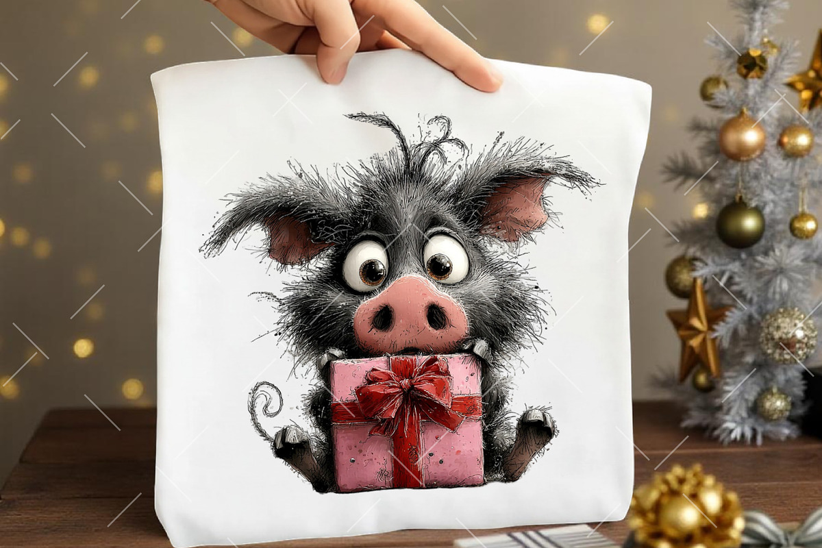 Quirky Valentine Pig Clipart, an Illustration by OK Design (Photo 6 of 6)