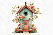 Whimsical Spring Birdhouse Clipart, an Illustration by Craft Nest (Thumbnail 9 of 11)