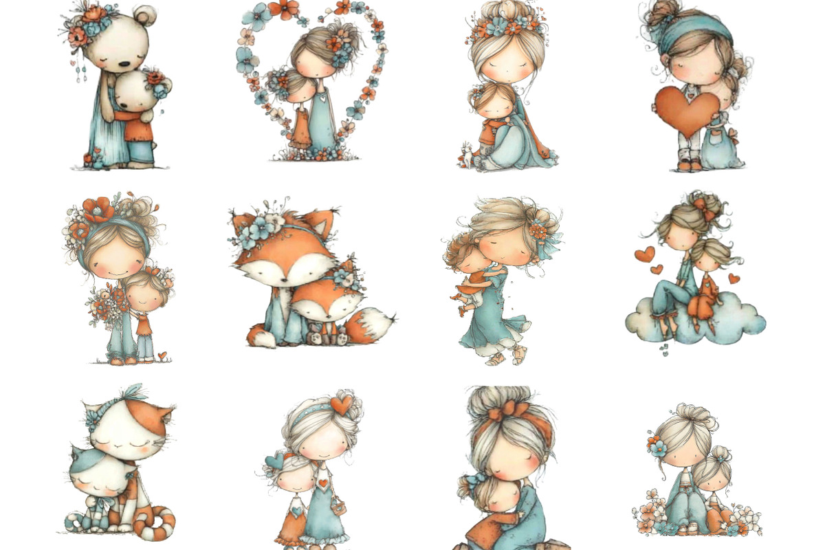 Whimsical Cute Mother's Day Clipart, an Illustration by Designking (Photo 2 of 5)