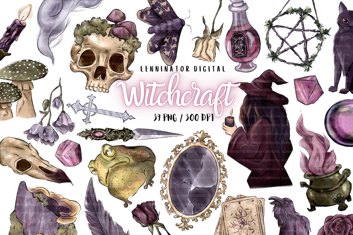 Dark Witch PNG Clipart, a Decorative Illustration by Lenninator Digital (Photo 1 of 10)
