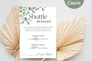 Wedding Shuttle service sign