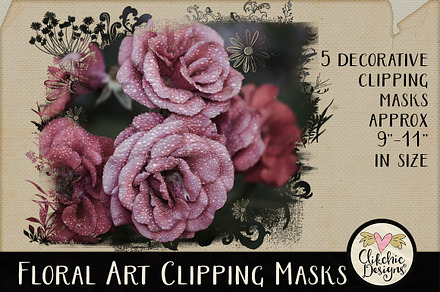 Floral Art Photography Masks, a Shape Add-On by Clikchic Designs