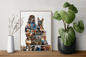 Woman and dog photo collage, a Poster Template by AIW SOLUTIONS
