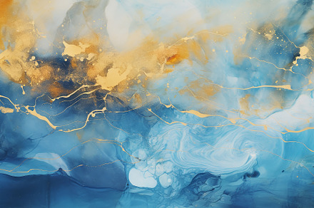 Blue and gold Pastel Ink Textures