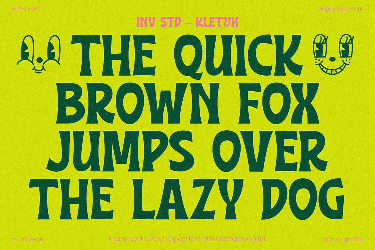 Kletvk - Curved Display Retro, a Sans Serif Font by Invasi Studio (Photo 5 of 10)