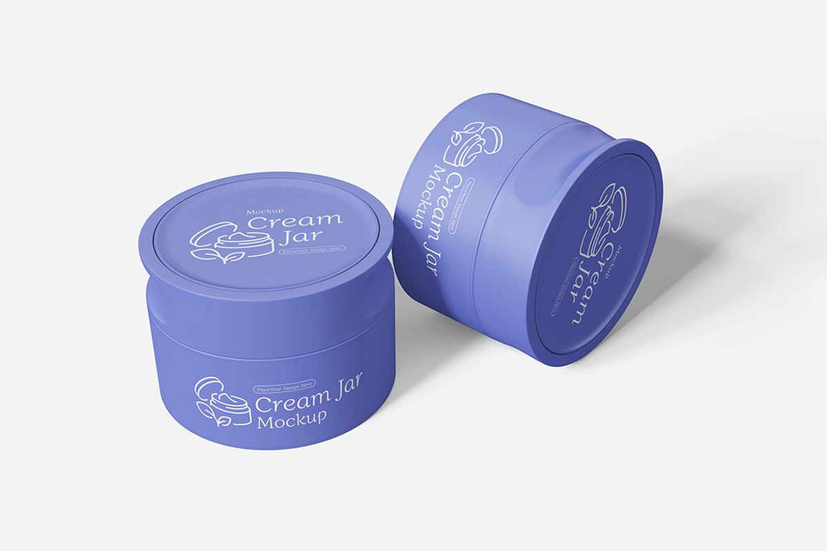 Cream Jar Mockup PSD, an Advertising Mockup by Indah (Photo 3 of 6)
