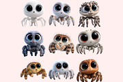 Cute Spider Clipart PNG Bundle, a Graphic by M9 Design (Thumbnail 2 of 9)