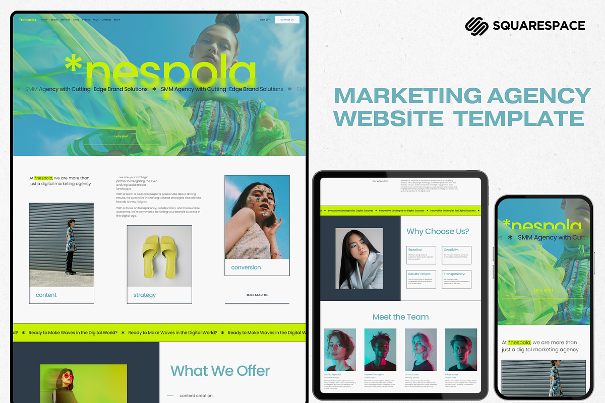 Marketing Agency Website Template, a Squarespace Template by Anastasiia VNSK (Photo 1 of 11)
