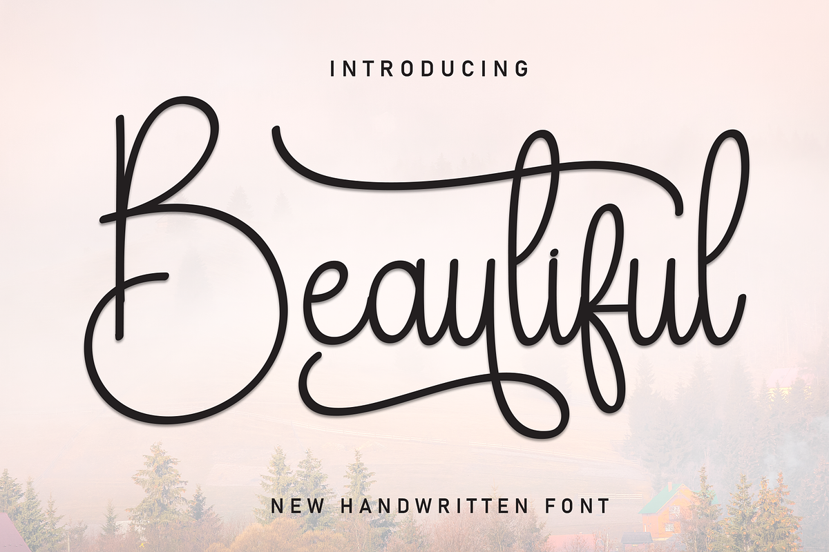 Beautiful | Script Font, a Handwritten Font by Scratchones (Photo 1 of 9)