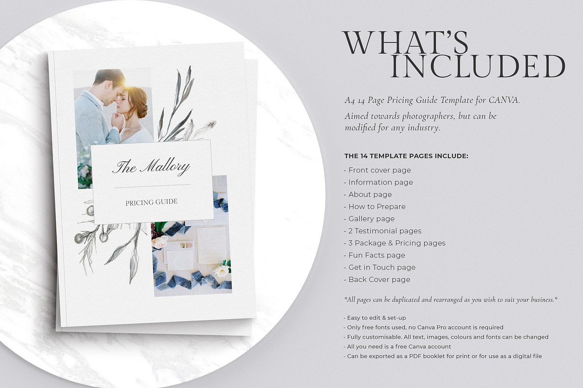 MalloryCANVA Pricing Guide, a Magazine Template by Gillian Sarah (Photo 10 of 12)