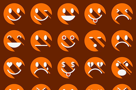 Flat longshadow smiley