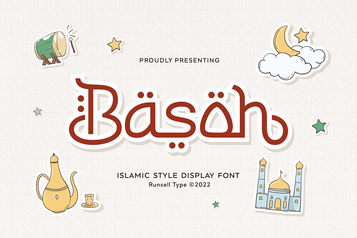 Basoh - Arabic Font Display, a Font by Runsell Studio (Photo 1 of 4)