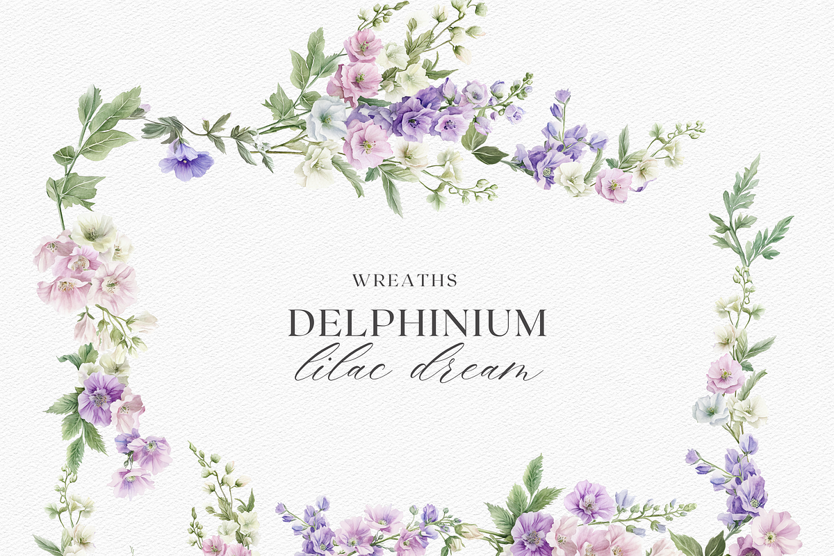 Watercolor Delphinium Bouquet, a Decorative Illustration by ThaismotaCreativeCo (Photo 5 of 10)
