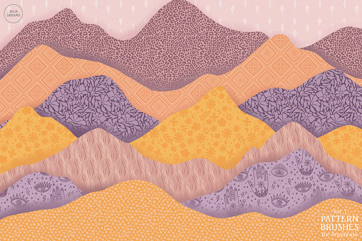 Pattern Brushes For Procreate Vol 1