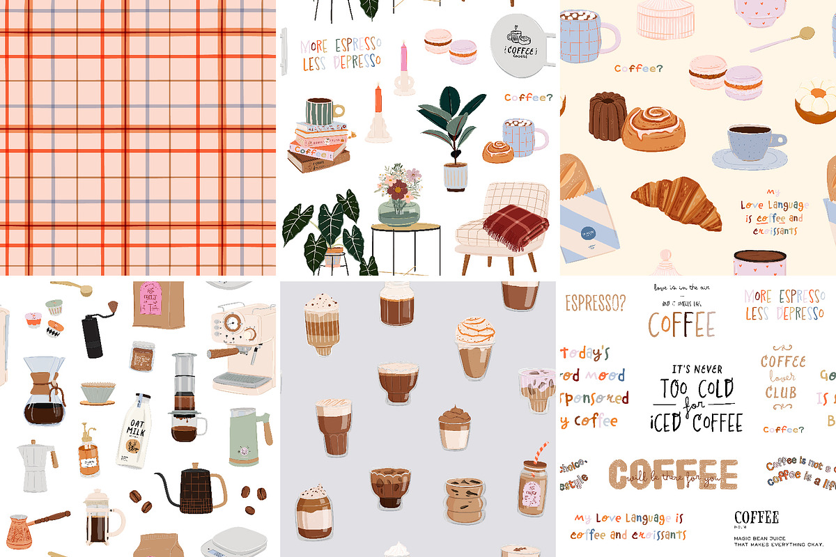 Coffee Lover & Coffeeshop Clipart, a Food Illustration by Ruslana Lubenets (Photo 12 of 16)