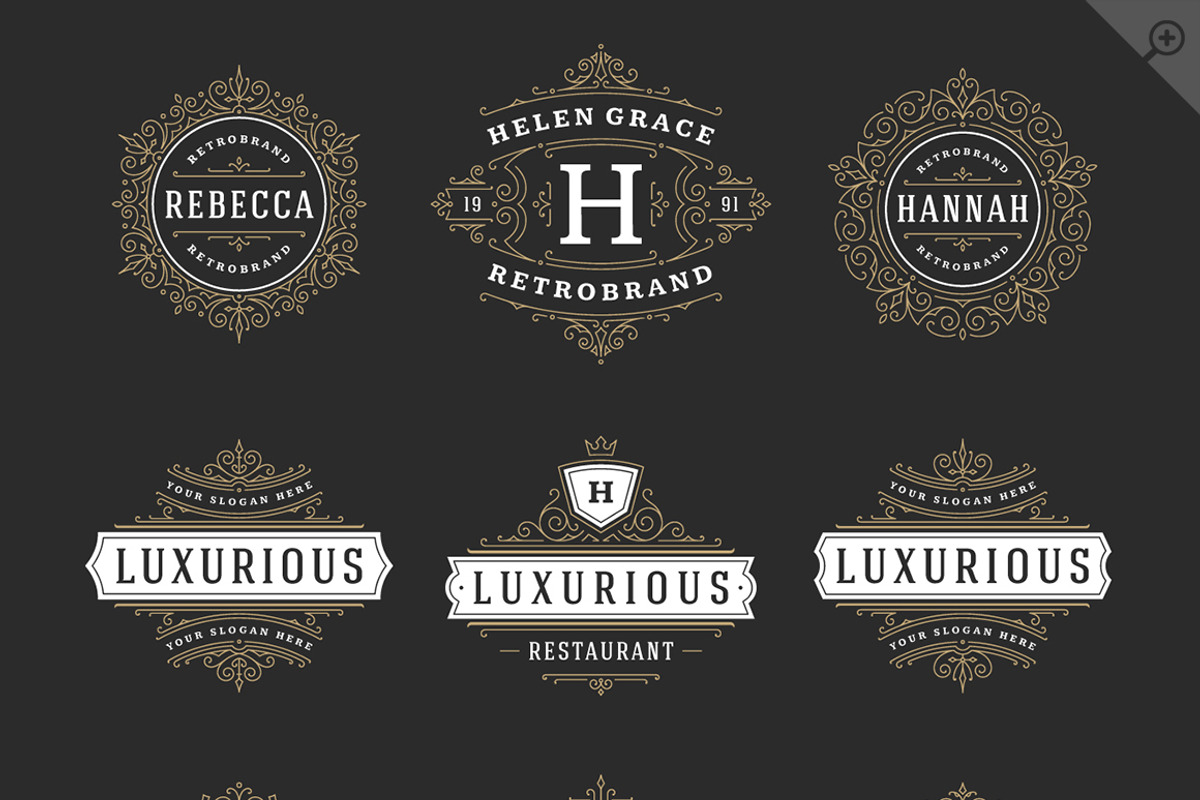 250 ornaments logos & monograms, a Branding & Logo Template by Vasya Kobelev (Photo 13 of 23)