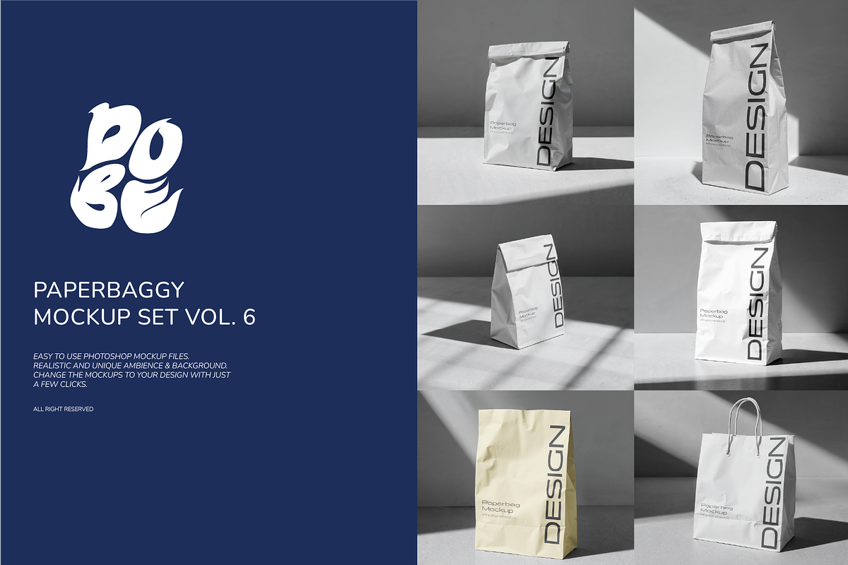 Paperbaggy Mockup Set - Vol 6, a Packaging Mockup by DOBE Studio (Photo 1 of 4)