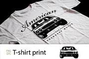 T-Shirt Print of American Muscle Car, a Transportation Illustration by Plaid4You (Thumbnail 1 of 8)