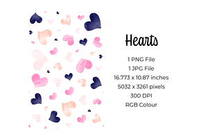 Hearts & Dots Seamless Patterns