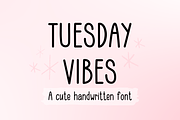 Tuesday Vibes Cute Handwritten Font, a Handwritten Font by Lalava Studio (Thumbnail 1 of 8)