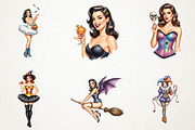 Halloween Pin-Up Girl Sublimation, a Person Illustration by RobertsArt (Thumbnail 3 of 6)