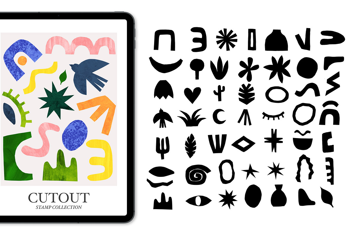 Cutout stamp brushes for Procreate, a Brush Add-On by seamless team (Photo 3 of 7)
