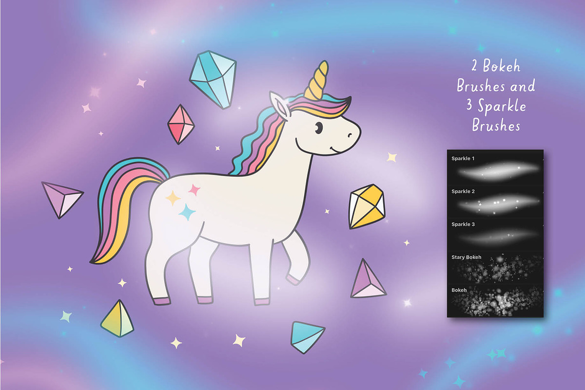 Cute Unicorn Procreate Set, a Brush Add-On by Pencil Twist (Photo 8 of 10)