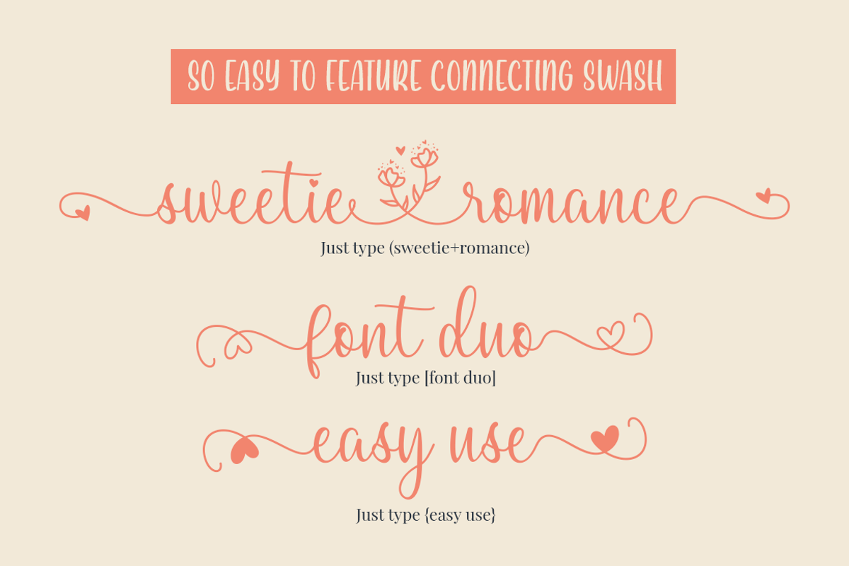 APOC - Sweetie Romance Font Duo, a Script Font by a Piece of Cake (Photo 13 of 19)