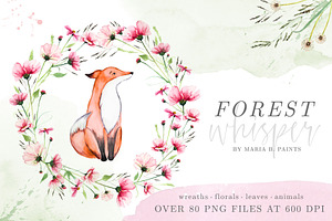Woodland Watercolor Clipart, an Animal Illustration by Maria B. Paints