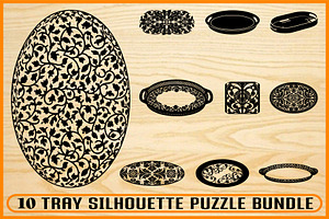 10 Vintage Serving Tray SVG Bundle, a Decorative Illustration by Artivon