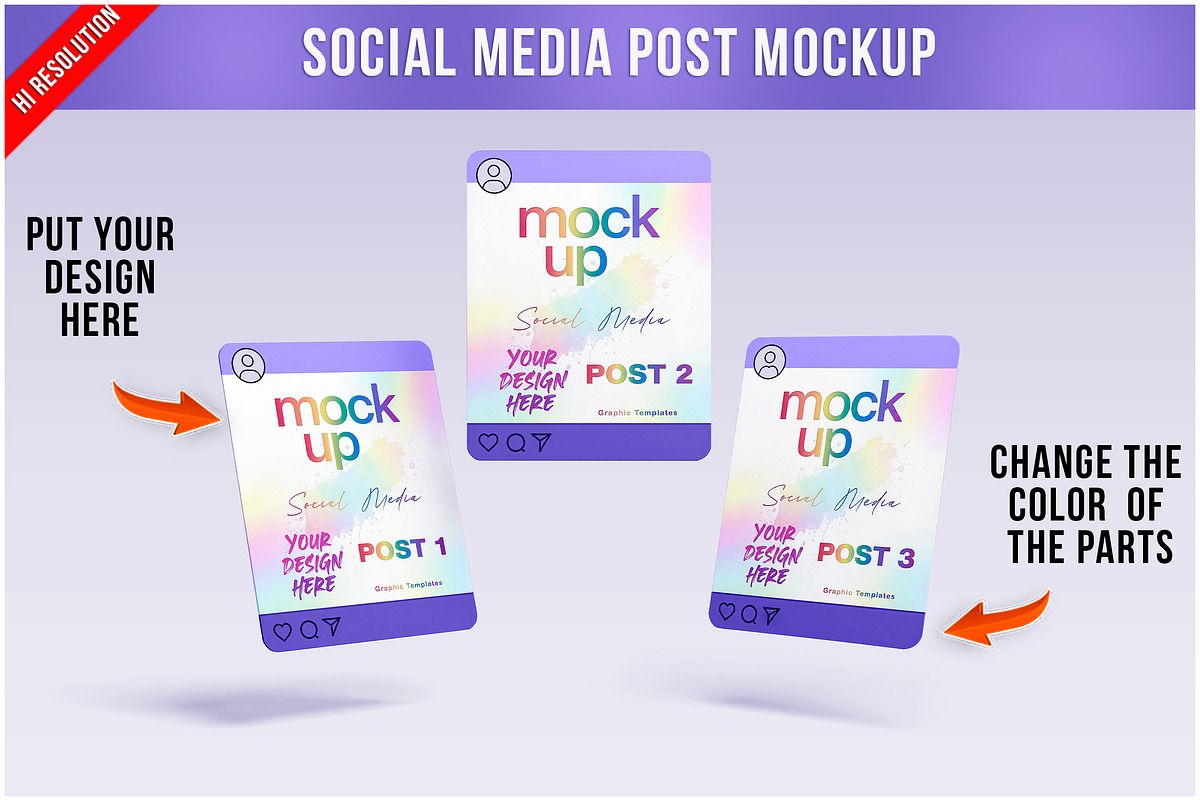 Social Media Post Mockup PSD, a Device Mockup by Bruno's Shop (Photo 1 of 3)