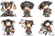 Whimsical Girl Clipart, an Illustration by DreamArtGraphic (Thumbnail 4 of 5)