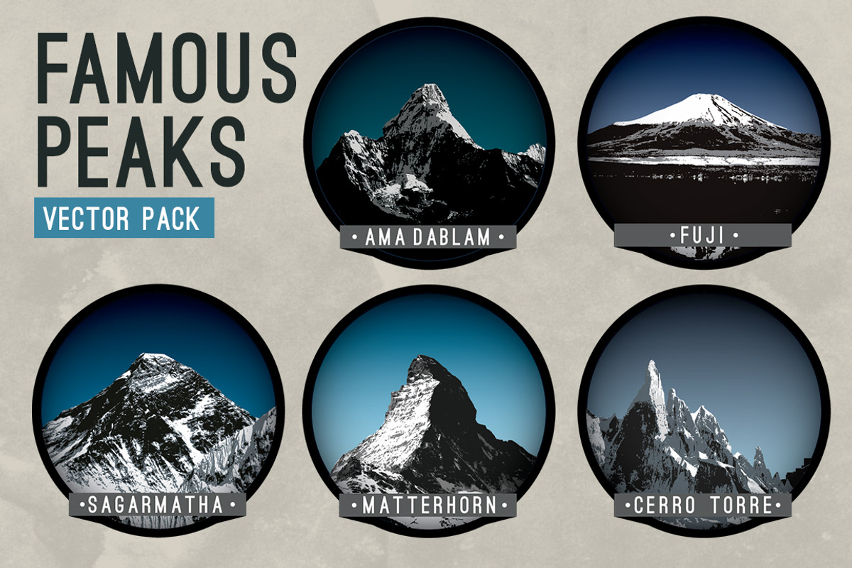 Famous Peaks Vector Pack, an Illustration by Deviant (Photo 1 of 3)