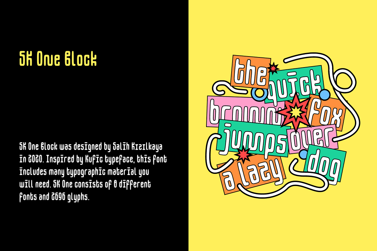 SK One Block, a Sans Serif Font by Salih Kizilkaya (Photo 4 of 9)