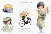 Watercolor Amsterdam City Clipart, an Illustration by CreationArt (Thumbnail 3 of 7)