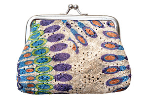 Old vintage fabric purse isolated, a Beauty & Fashion Photo by BOOCYS