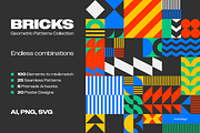 BRICKS-Geometric Pattern Collection, a Pattern Graphic by Katedsgn (Thumbnail 1 of 12)