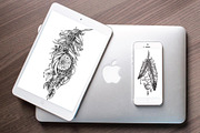 Dotwork feathers. Tattoo collection, an Illustration by Astarta (Thumbnail 6 of 6)