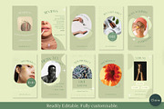 Green Skincare Instagram Creator Kit, a Social Media Template by Clairee Design Studio (Thumbnail 5 of 7)