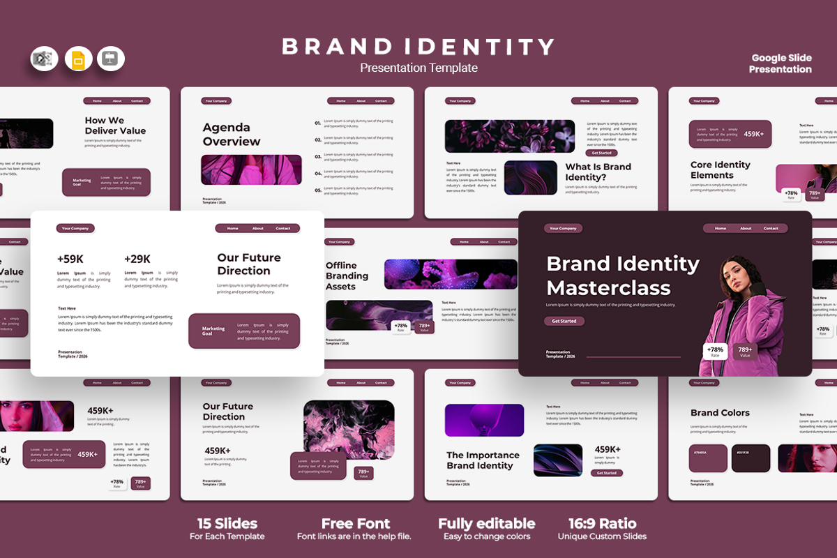 Brand Identity - Google Slides, a Presentation Template by QR Design Studio (Photo 1 of 3)