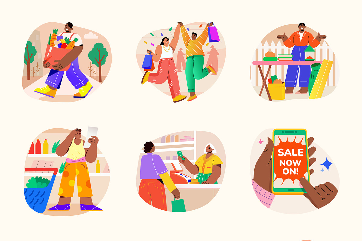 Shopping and Sale Vector Set, a Person Illustration by Prosymbols (Photo 9 of 9)