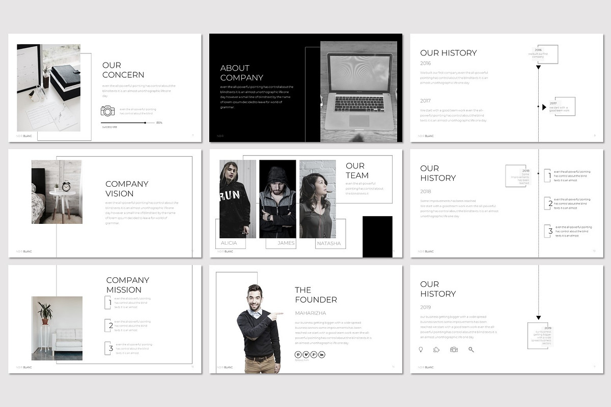 Noir Blanc - Powerpoint Template, a Presentation Template by inspirasign