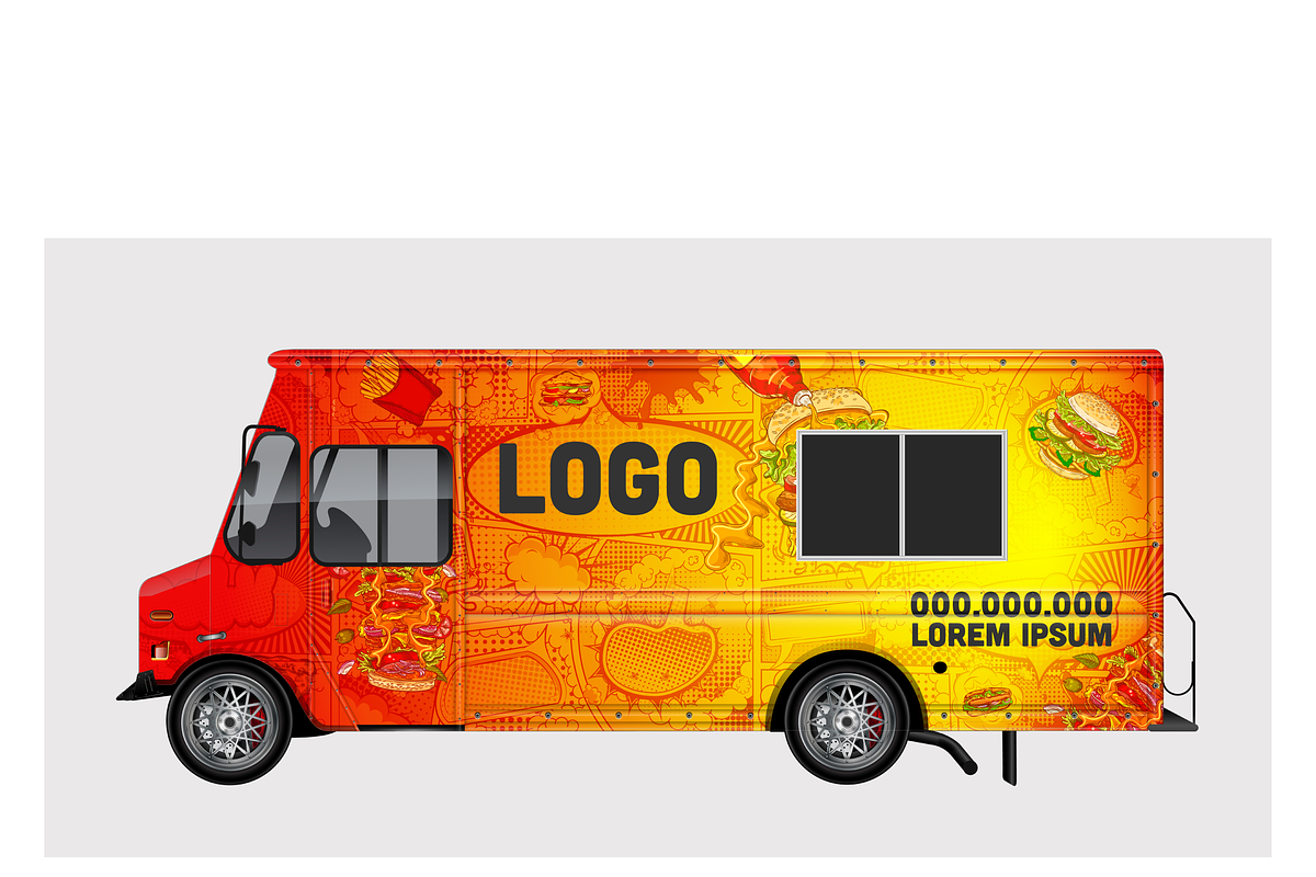 Vibrant Food Truck Design, a Food Illustration by CarWrap design (Photo 1 of 3)