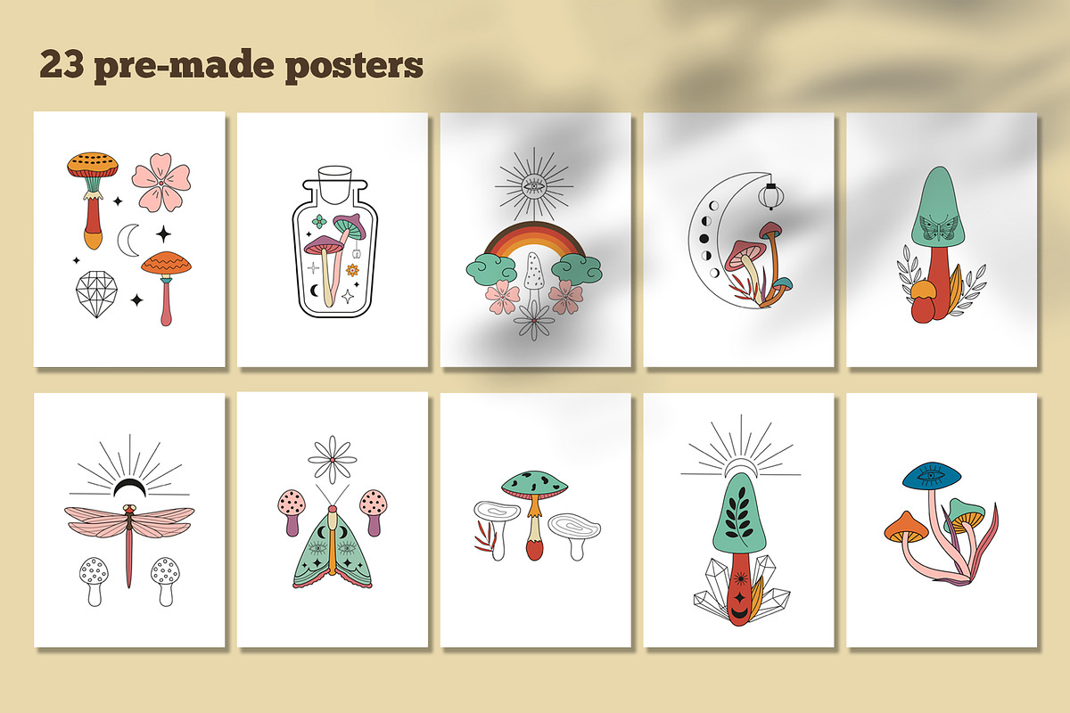 Retro Groovy Hippie Bundle, an Object Graphic by Sofico (Photo 34 of 35)