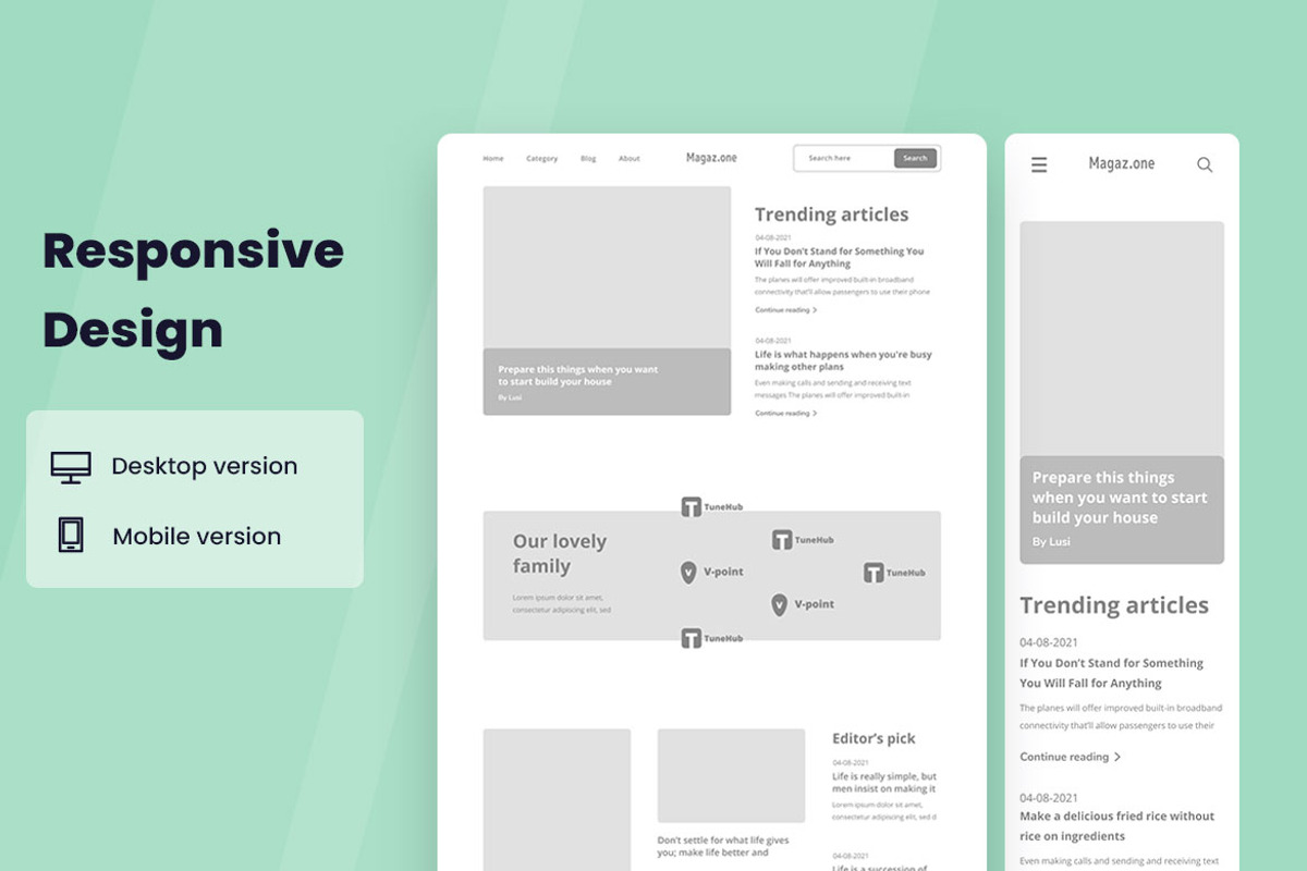 Magazine Blog Wireframe Website, a Wireframe Template by INSPR STD (Photo 2 of 6)