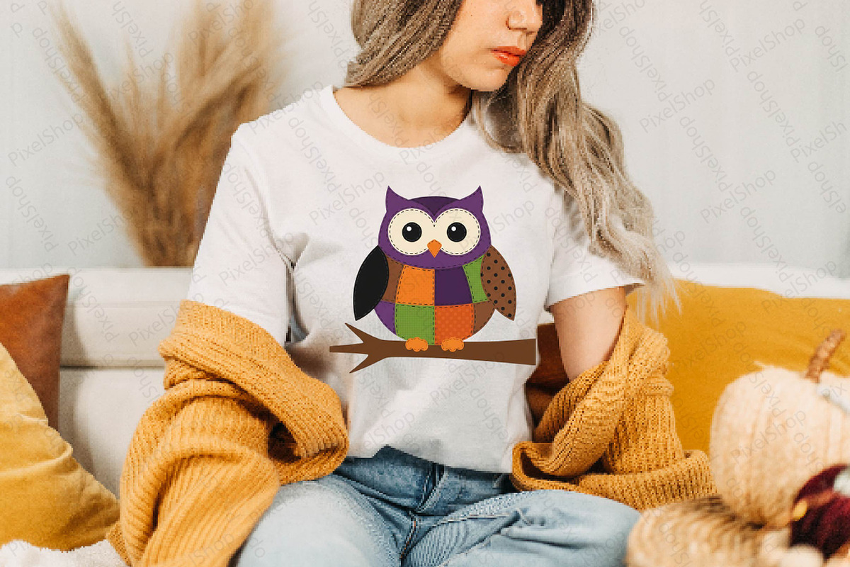 Owl Fall Patchwork Sublimation Hallo, an Illustration by DreamPrint404 (Photo 4 of 5)